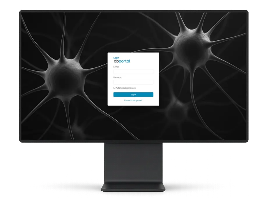Login von ABPortal auf einem Monitor